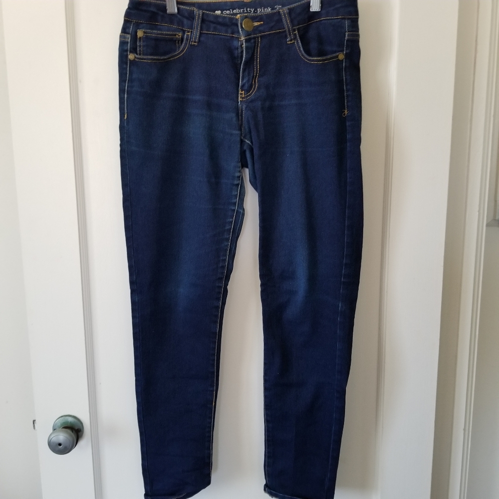 Celebrity Pink Dark Wash skinny leg stretchy jeans